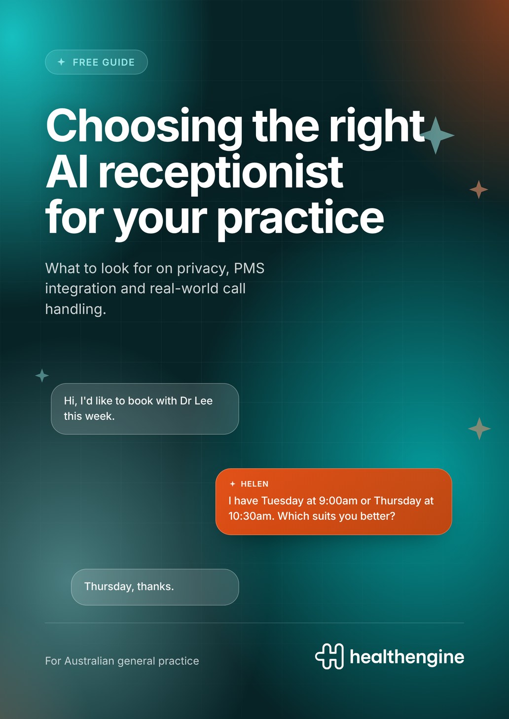 The cover of the guide, Choosing the right AI receptionist for your practice