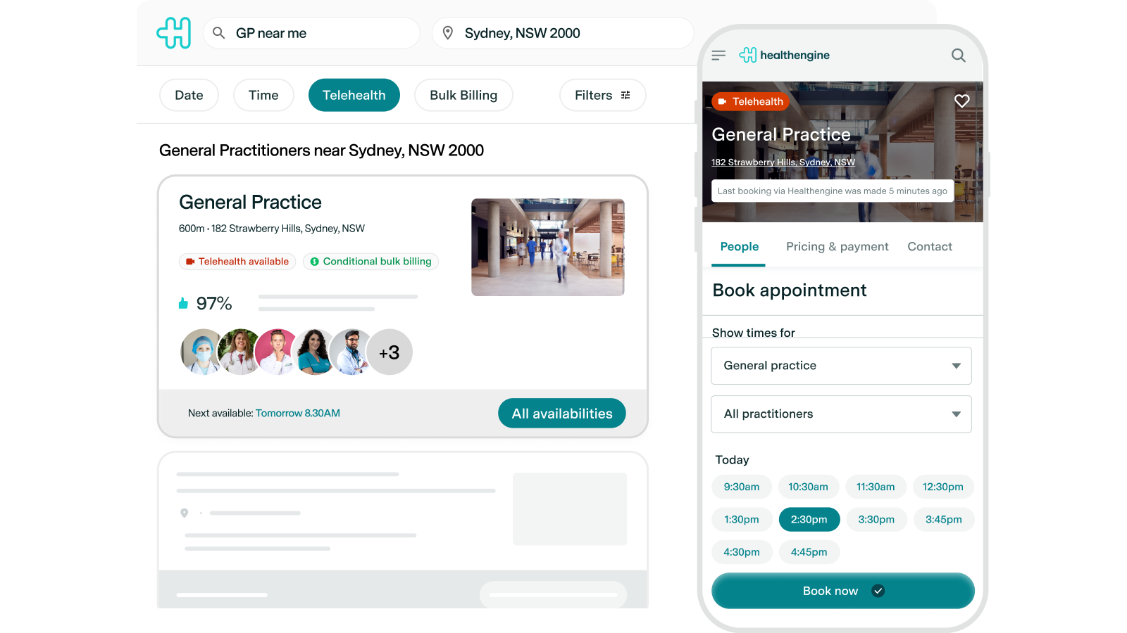 A practice profile on the Healthengine marketplace