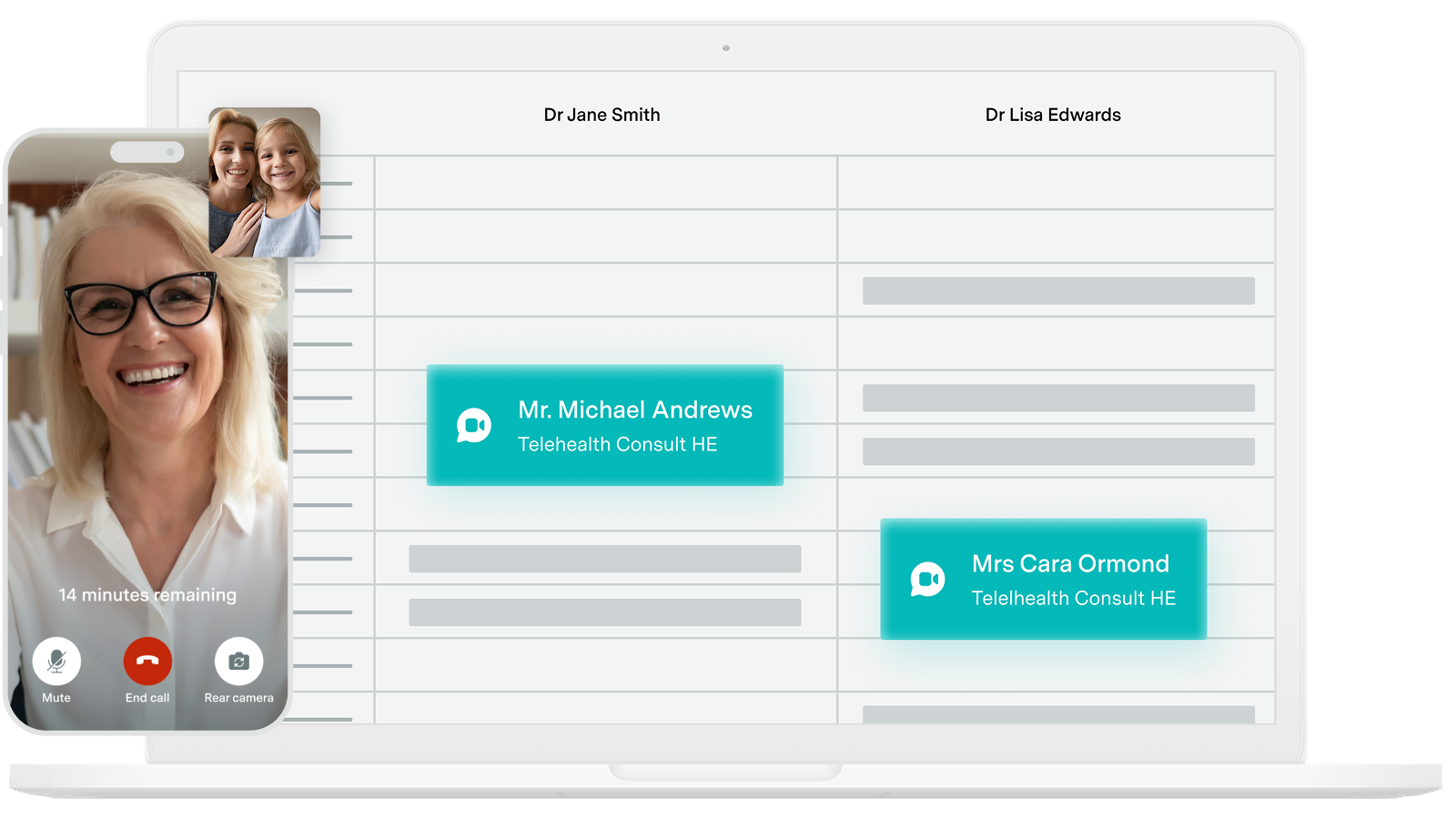 A telehealth consult on Healthengine